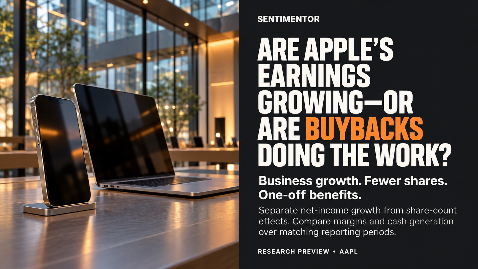 Are Apple’s earnings growing—or are buybacks doing the work?